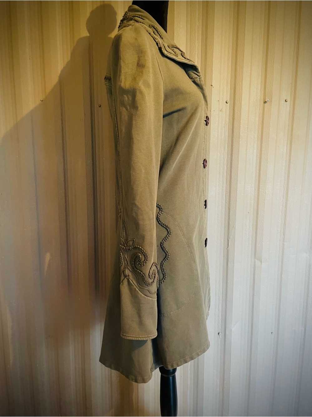 Gretty Zueger Embroidered Longline Jacket Bohemian Western Button Cotton Peru S - Picture 7 of 15
